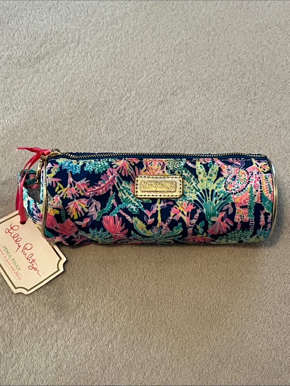 Lilly Pulitzer Pencil Case Bag Colorful Zipper Pouch for Makeup, Travel, Office